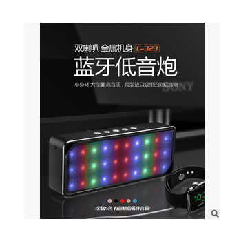 蓝牙户外手机LED车载插金属低音炮音箱图2