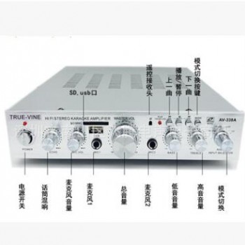 2.0声道功放 家用功放机 卡拉OK功放数字大功率带插卡USB蓝牙功放图2