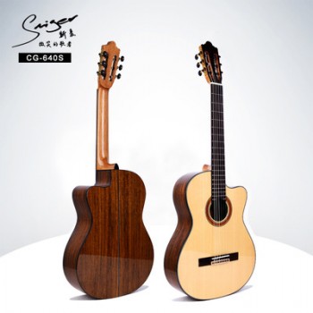 缺角39寸古典吉他 CG-640S 云杉单板专业考级古典吉它厂家批发