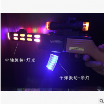 儿童电动音乐枪 灯光音乐旋转闪光枪玩具批发 振动冲锋枪玩具图2