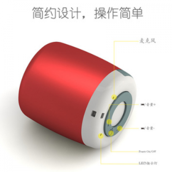 新品上市S1红色迷你便携超重低音插卡无线蓝牙音箱金属蓝牙小音箱图3