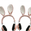 厂家供应 新款线控卡通兔耳朵创意头戴式礼品重低音耳机耳麦