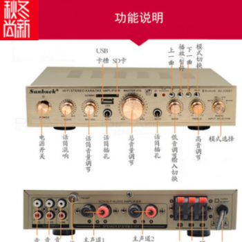 厂家直销多功能家用功放机 卡拉OK收音功放 舞台大功率蓝牙功放机图2