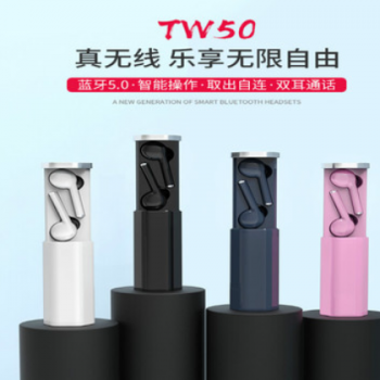 TWS50 入耳式无线蓝牙耳机运动触控双耳感应跨境私模5.0一件代发图1