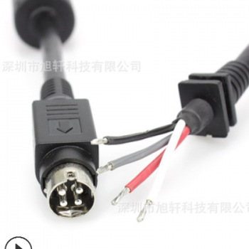 中din 4pin R7B 4芯双磁环电源线power 4针圆口录像机适配器线图2