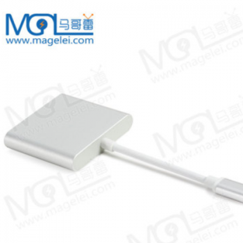 Type C TO HDMI+USB三合一转换器 铝合金 USB 3.1转HDMI转接线图3