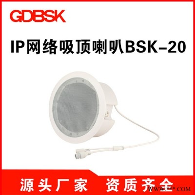 GDBSK科声BSK-20 IP网络吸顶喇叭音箱网络广播吸顶音箱网络吸顶天花喇叭