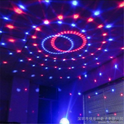 水晶魔球灯 带MP3 led8头光束灯 七彩旋转激光灯 声控舞台激光灯图2