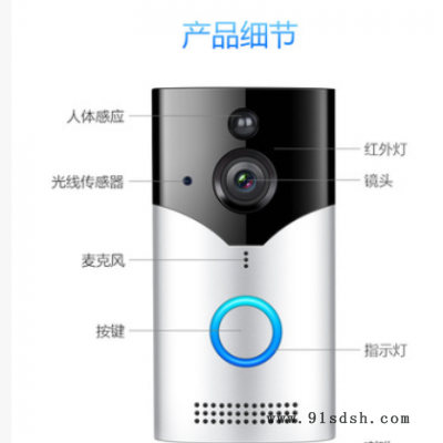 无线WIFI可视低功耗可搭配室内叮咚门铃 白天黑夜监控图2