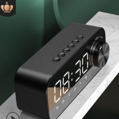 新款蓝牙音箱 超重低音炮 便携小音响 迷你时钟 家用闹钟桌面音箱
