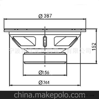 PA15寸大功率低音喇叭，塑料音箱专用。专业低音喇叭扬声器图3